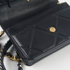 Chanel 19 Wallet On Chain WOC Lambskin Black