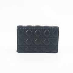 Dior My Dior Daily Pouch with Chain Lambskin Black