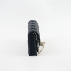Dior My Dior Daily Pouch with Chain Lambskin Black