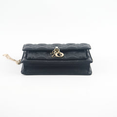 Dior My Dior Daily Pouch with Chain Lambskin Black