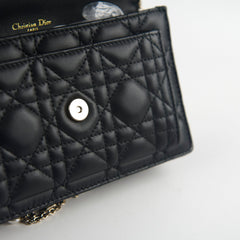 Dior My Dior Daily Pouch with Chain Lambskin Black