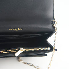 Dior My Dior Daily Pouch with Chain Lambskin Black