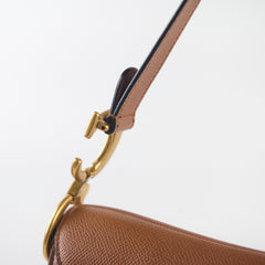 Dior Saddle Medium Caramel Brown with Guitar Strap