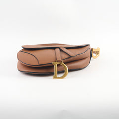 Dior Saddle Medium Caramel Brown with Guitar Strap