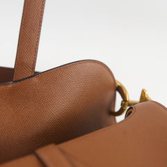Dior Saddle Medium Caramel Brown with Guitar Strap