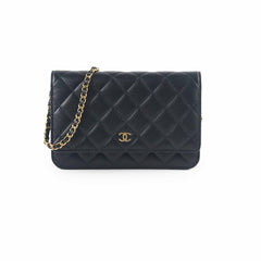 Chanel Wallet On Chain Black Caviar Crossbody- Microchipped