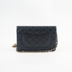 Chanel Wallet On Chain Black Caviar Crossbody- Microchipped
