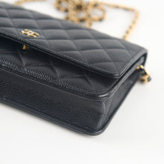 Chanel Wallet On Chain Black Caviar Crossbody- Microchipped
