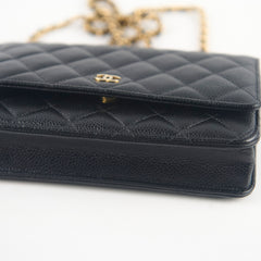 Chanel Wallet On Chain Black Caviar Crossbody- Microchipped
