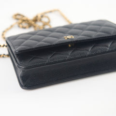 Chanel Wallet On Chain Black Caviar Crossbody- Microchipped