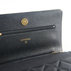 Chanel Wallet On Chain Black Caviar Crossbody- Microchipped
