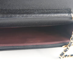 Chanel Wallet On Chain Black Caviar Crossbody- Microchipped