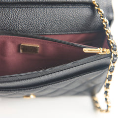 Chanel Wallet On Chain Black Caviar Crossbody- Microchipped