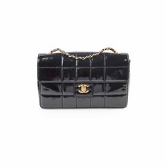 Chanel Vintage Patent Black Chocolate Bar