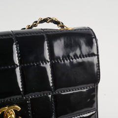 Chanel Vintage Patent Black Chocolate Bar