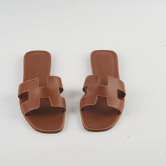 Hermes Oran Gold Sandals Size 37