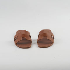 Hermes Oran Gold Sandals Size 37