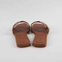 Hermes Oran Gold Sandals Size 37