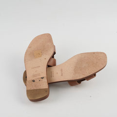 Hermes Oran Gold Sandals Size 37