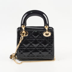 Christian Dior Lady Dior Mini Patent Black