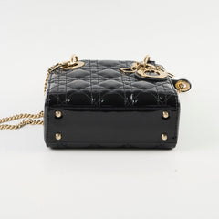 Christian Dior Lady Dior Mini Patent Black