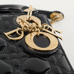 Christian Dior Lady Dior Mini Patent Black