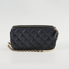 Chanel Zip Pearl Clutch on Chain Crossbody