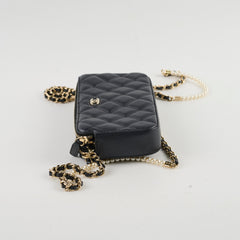 Chanel Zip Pearl Clutch on Chain Crossbody