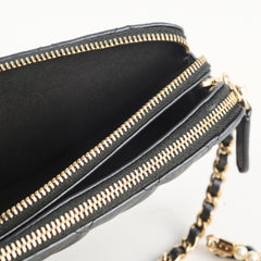 Chanel Zip Pearl Clutch on Chain Crossbody
