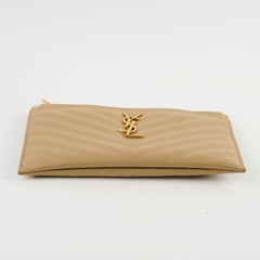 Saint Laurent Bill Pouch Dark Latte GHW