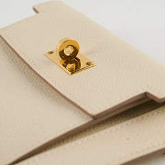 Hermes Kelly Pocket Wallet Craie D Stamp