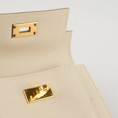 Hermes Kelly Pocket Wallet Craie D Stamp