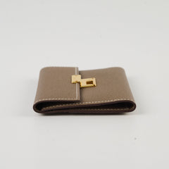 Hermes Clic Card Case Etoupe GHW Epsom