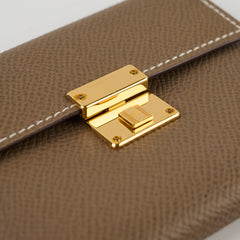 Hermes Clic Card Case Etoupe GHW Epsom