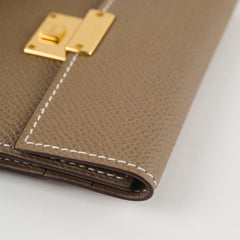 Hermes Clic Card Case Etoupe GHW Epsom