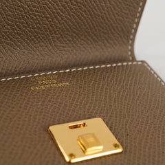 Hermes Clic Card Case Etoupe GHW Epsom