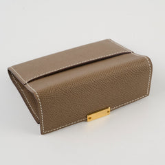 Hermes Clic Card Case Etoupe GHW Epsom