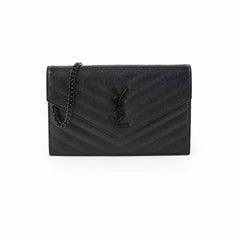 Saint Laurent Cassandre Matelasse Wallet On Chain WOC So Black