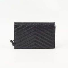 Saint Laurent Cassandre Matelasse Wallet On Chain WOC So Black
