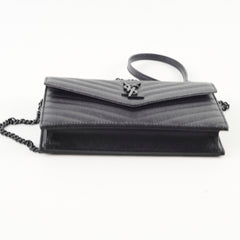 Saint Laurent Cassandre Matelasse Wallet On Chain WOC So Black