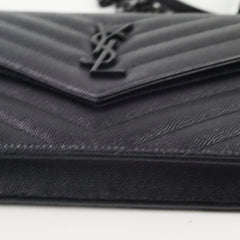 Saint Laurent Cassandre Matelasse Wallet On Chain WOC So Black
