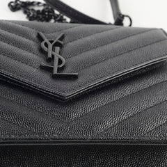 Saint Laurent Cassandre Matelasse Wallet On Chain WOC So Black