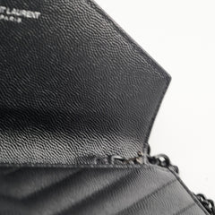 Saint Laurent Cassandre Matelasse Wallet On Chain WOC So Black