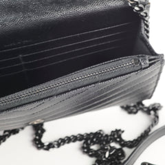 Saint Laurent Cassandre Matelasse Wallet On Chain WOC So Black