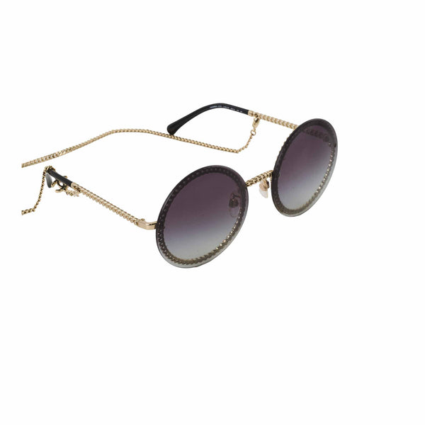 Chanel 4245 Round Gold Chain Sunglasses display picture 1