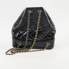 Chanel Gabrielle Black Leather/Patent Backpack