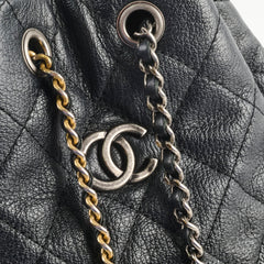 Chanel Gabrielle Black Leather/Patent Backpack