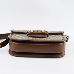 Gucci Medium Horsebit 1955 GG Supreme Canvas Brown