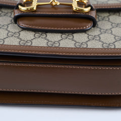 Gucci Medium Horsebit 1955 GG Supreme Canvas Brown