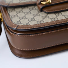 Gucci Medium Horsebit 1955 GG Supreme Canvas Brown